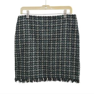 Eliane Rose Metallic Tweed Fringe Mini Skirt Size 8